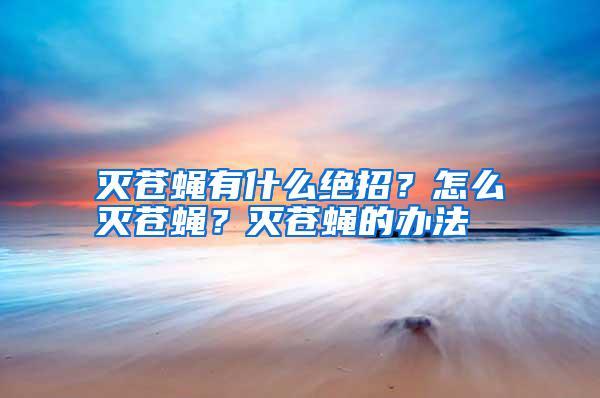 滅蒼蠅有什么絕招？怎么滅蒼蠅？滅蒼蠅的辦法