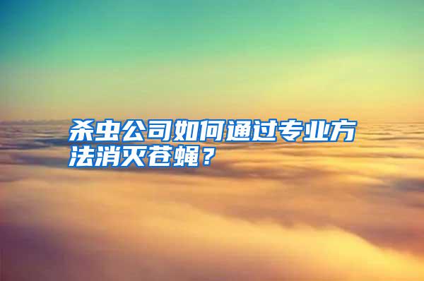 殺蟲(chóng)公司如何通過(guò)專業(yè)方法消滅蒼蠅？