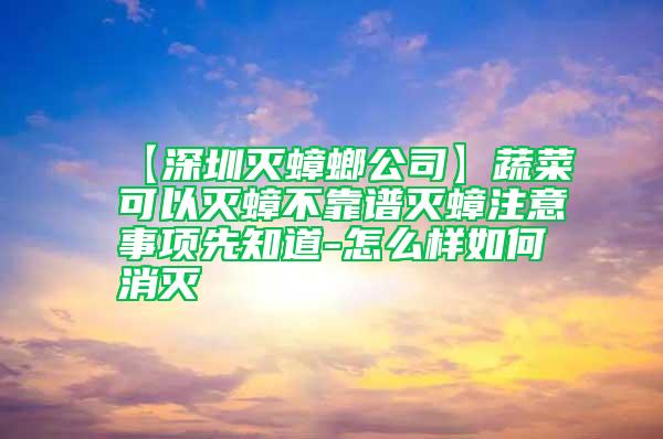 【深圳滅蟑螂公司】蔬菜可以滅蟑不靠譜滅蟑注意事項先知道-怎么樣如何消滅