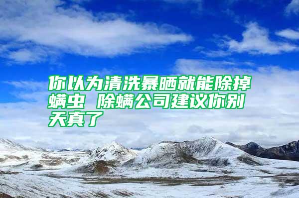 你以為清洗暴曬就能除掉螨蟲 除螨公司建議你別天真了