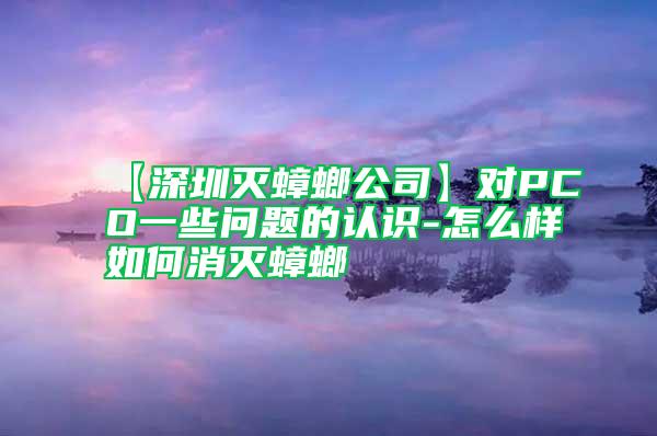 【深圳滅蟑螂公司】對PCO一些問題的認識-怎么樣如何消滅蟑螂