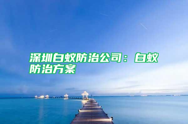 深圳白蟻防治公司：白蟻防治方案