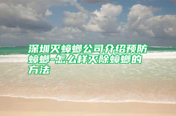 深圳滅蟑螂公司介紹預防蟑螂-怎么樣滅除蟑螂的方法