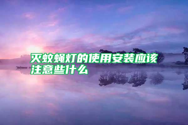 滅蚊蠅燈的使用安裝應該注意些什么