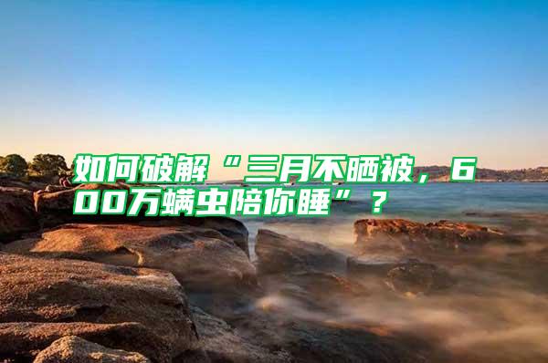 如何破解“三月不曬被，600萬螨蟲陪你睡”？