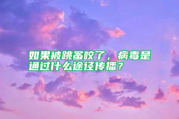 如果被跳蚤咬了，病毒是通過什么途徑傳播？