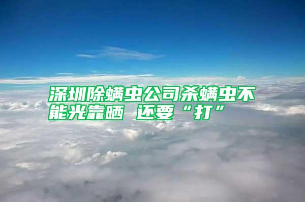 深圳除螨蟲公司殺螨蟲不能光靠曬 還要“打”