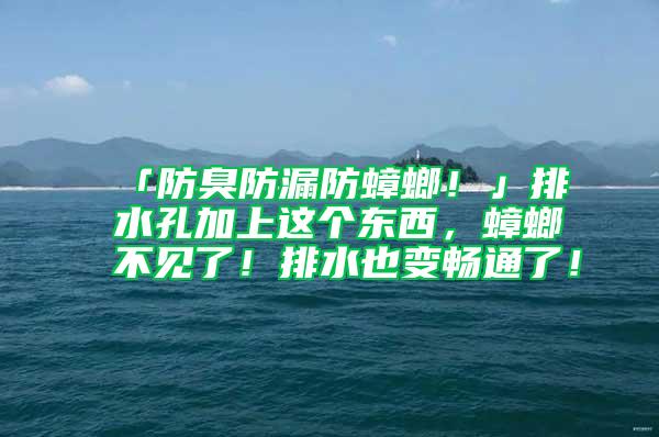 「防臭防漏防蟑螂！」排水孔加上這個東西，蟑螂不見了！排水也變暢通了！