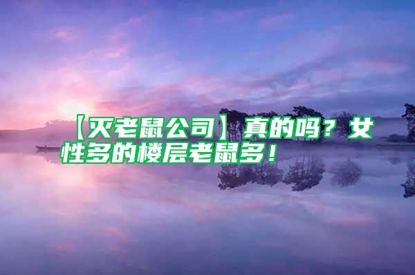 【滅老鼠公司】真的嗎？女性多的樓層老鼠多！