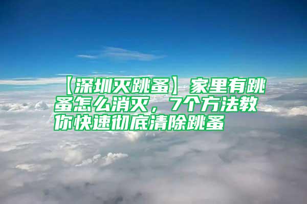 【深圳滅跳蚤】家里有跳蚤怎么消滅，7個方法教你快速徹底清除跳蚤