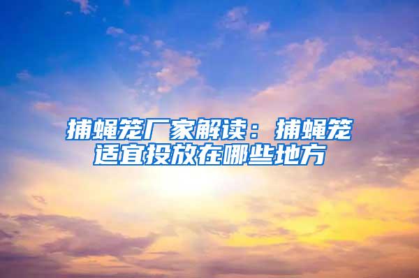 捕蠅籠廠家解讀：捕蠅籠適宜投放在哪些地方