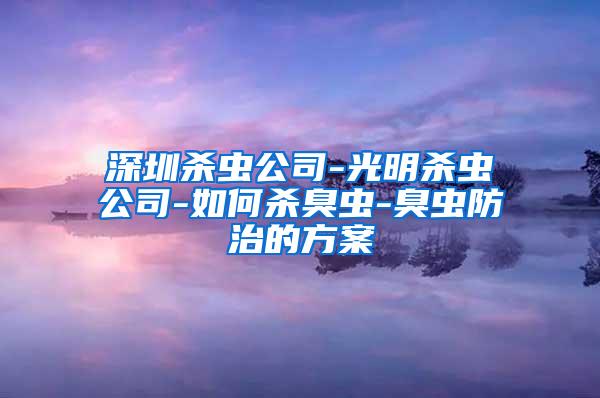 深圳殺蟲公司-光明殺蟲公司-如何殺臭蟲-臭蟲防治的方案