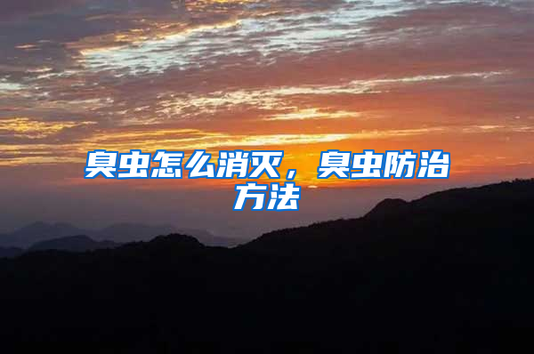 臭蟲怎么消滅，臭蟲防治方法